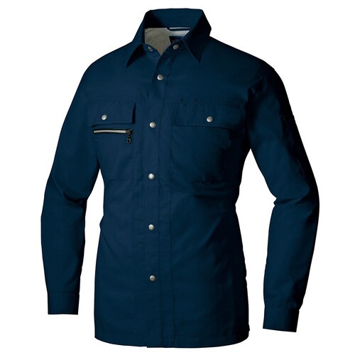 長袖シャツ ネイビー M