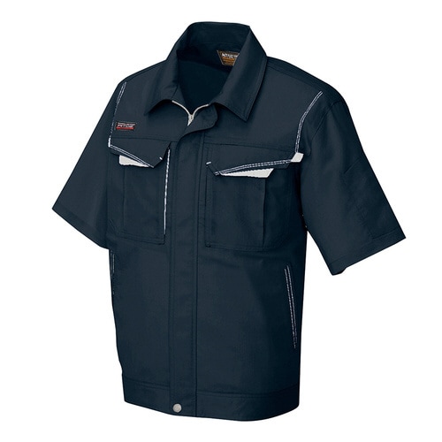 半袖ブルゾン ブラック×Sグレー L