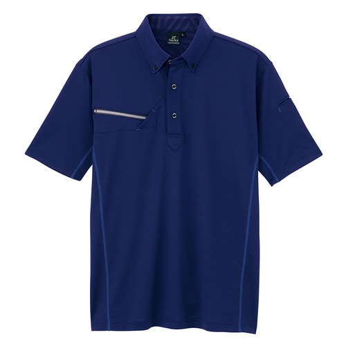 半袖ボタンダウンポロシャツ ネイビー 3L