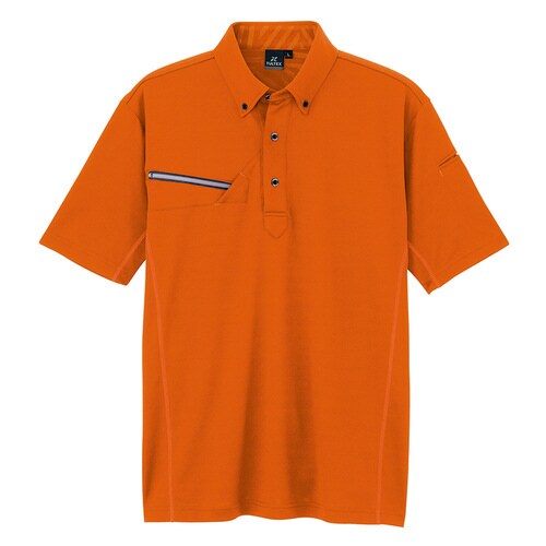 半袖ボタンダウンポロシャツ オレンジ 5L