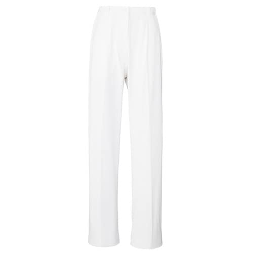 レディース脇シャーリングパンツ ホワイト 4L