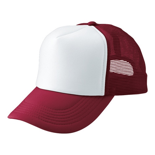 Aメッシュキャップ ワイン×ホワイト F