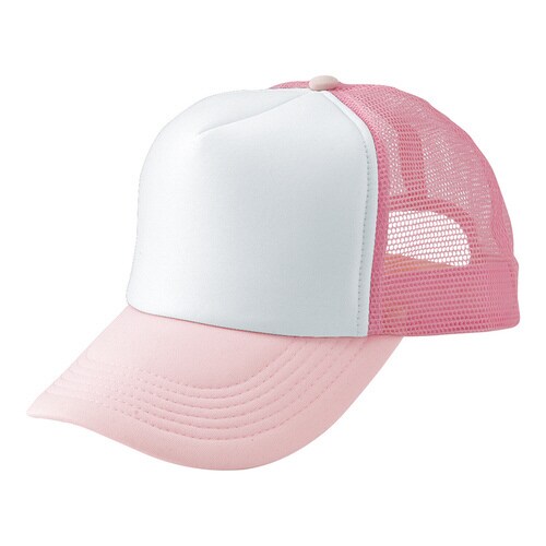 Aメッシュキャップ Lピンク×ホワイト F