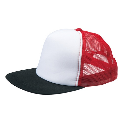 Aフラットキャップ レッド×ホワイト×ブラック F
