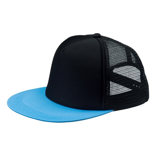 Aフラットキャップ ブラック×スカイブルー F