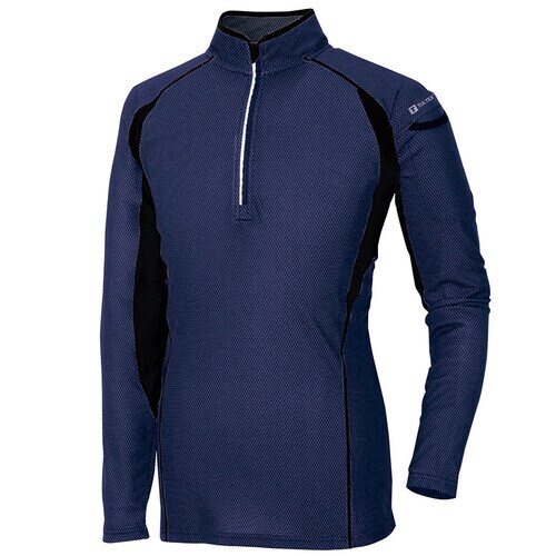 ハーフZIP長袖シャツ ネイビー M