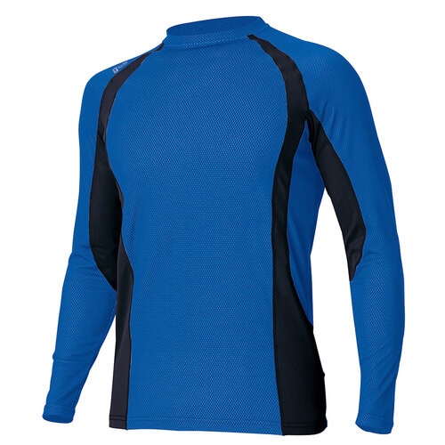 コンプレスフィット長袖シャツ ブルー M