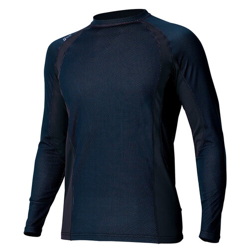 コンプレスフィット長袖シャツ ネイビー L