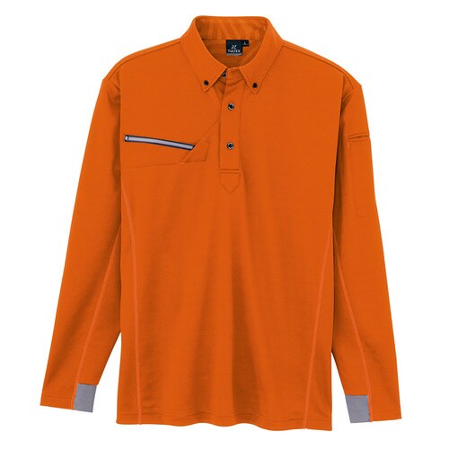 長袖ボタンダウンポロシャツ オレンジ SS