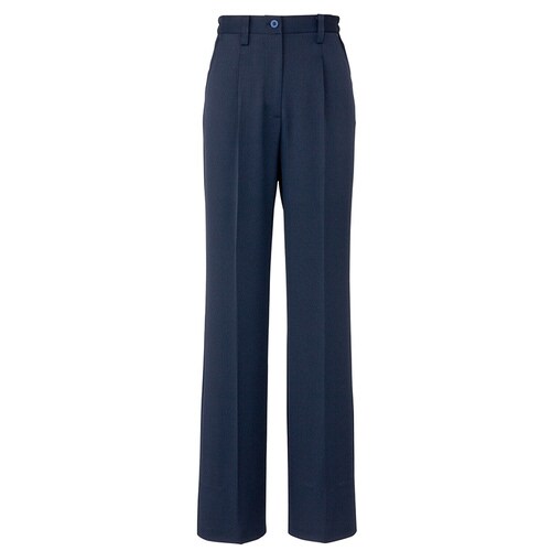 レディース脇シャーリングパンツ ネイビー LL