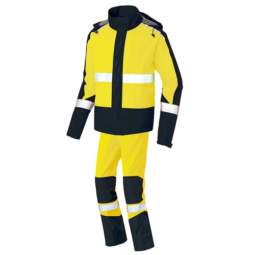 レインウエア(FS−1110) イエロー×黒 L