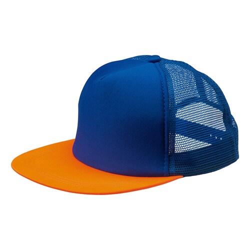Aフラットキャップ ブルー×フラッシュオレンジ F