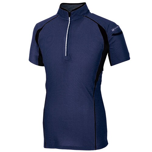 ハーフZIP半袖シャツ ネイビー 4L