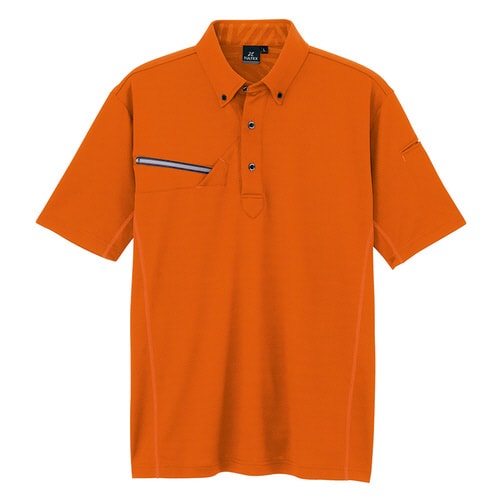 半袖ボタンダウンポロシャツ オレンジ LL