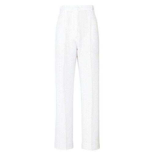 レディース脇シャーリングパンツ ホワイト 3L