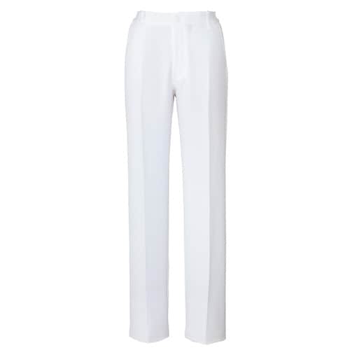 レディース脇シャーリングパンツ ホワイト L