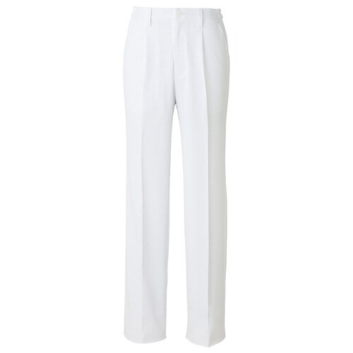 メンズ脇シャーリングパンツ ホワイト S