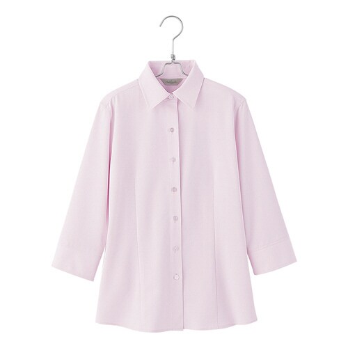 七分袖ブラウス ピンク 19