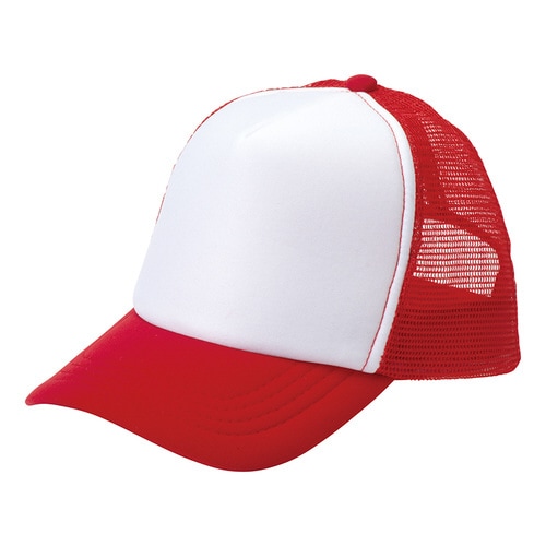 Aメッシュキャップ レッド×ホワイト F