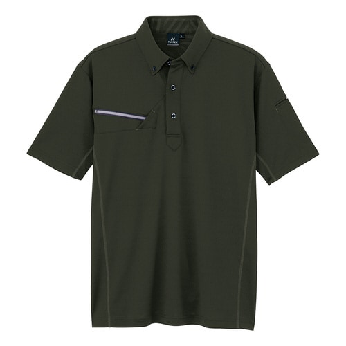 半袖ボタンダウンポロシャツ カーキ 6L