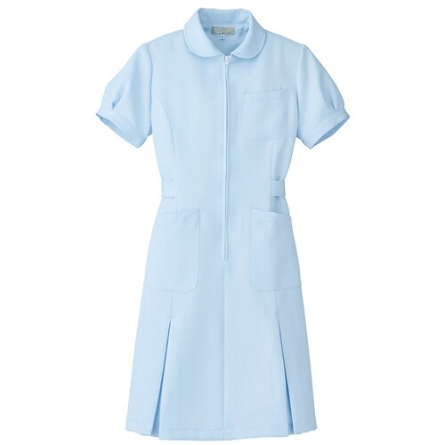 パフスリーブワンピース サックス 6L