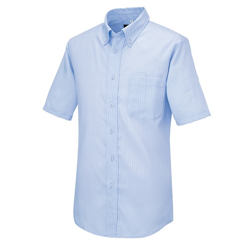 半袖BDシャツ(ヘリンボーン) サックス L