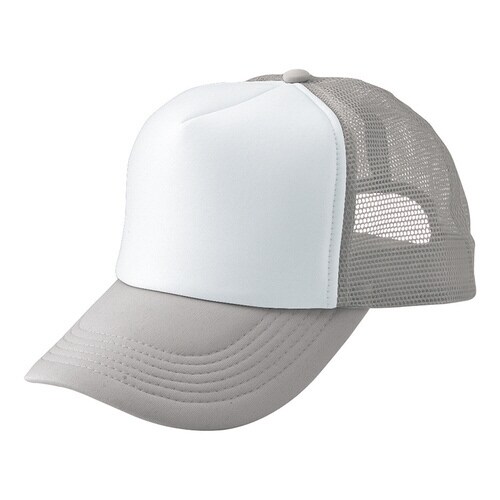 Aメッシュキャップ グレー×ホワイト F