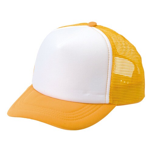 Aメッシュキャップ イエロー×ホワイト F