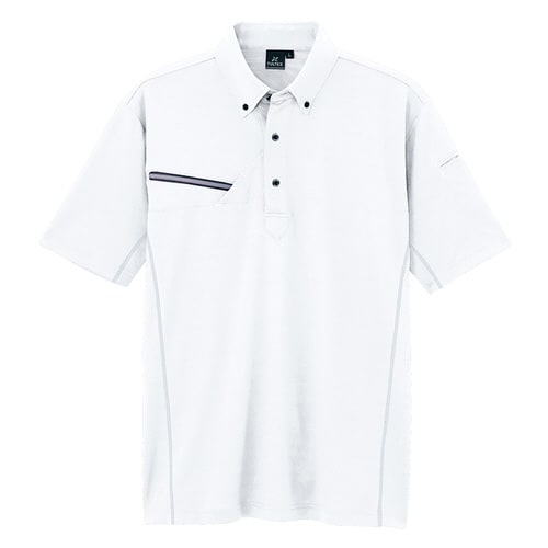 半袖ボタンダウンポロシャツ ホワイト L
