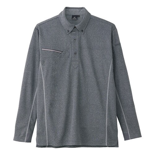 長袖ボタンダウンポロシャツ モクチャコール 4L