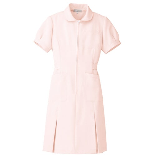 パフスリーブワンピース ピンク L