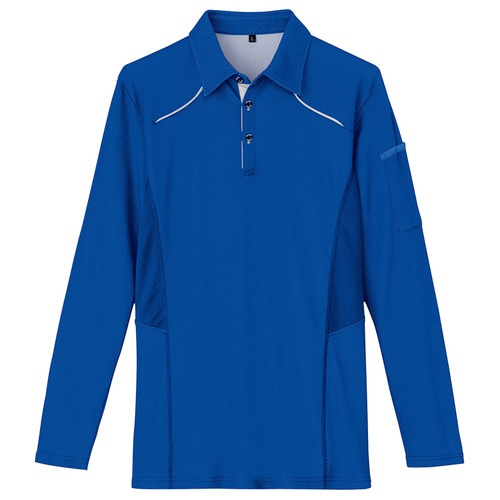 長袖ポロシャツ ブルー 5L