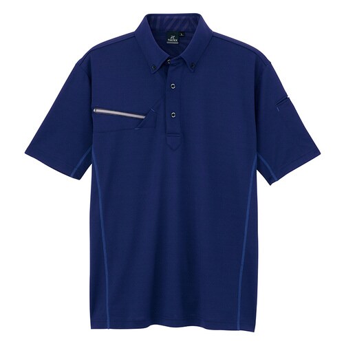 半袖ボタンダウンポロシャツ ネイビー 4L