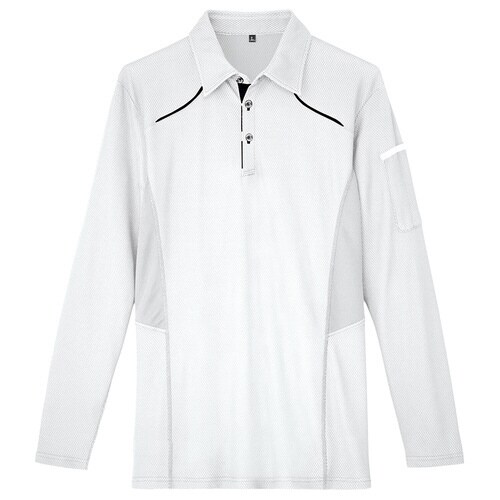 長袖ポロシャツ ホワイト 4L