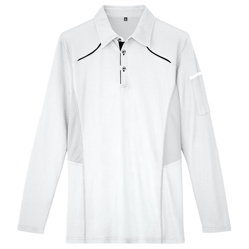 長袖ポロシャツ ホワイト 5L