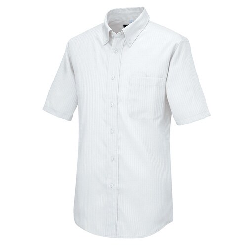 半袖BDシャツ(ヘリンボーン) ホワイト 3L