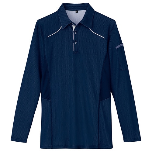 長袖ポロシャツ ネイビー SS