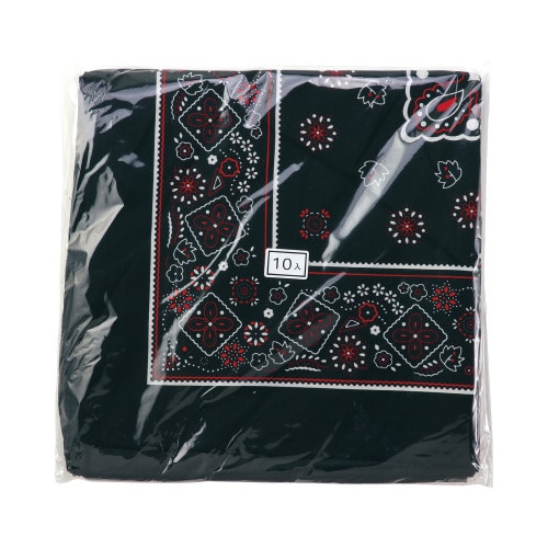 バンダナ 黒 10枚組
