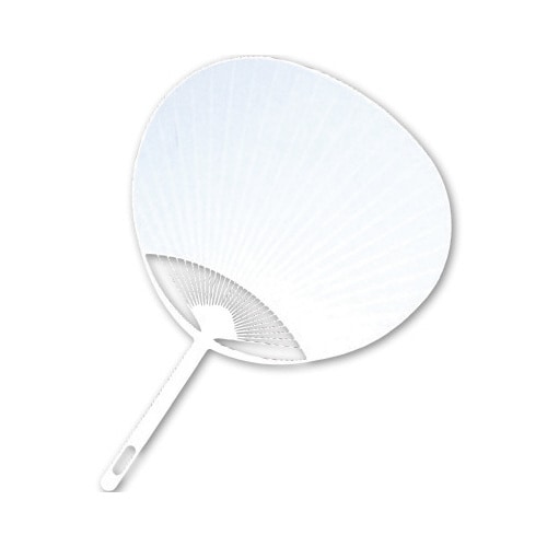 ポリ平柄うちわ 白貼り 5枚セット