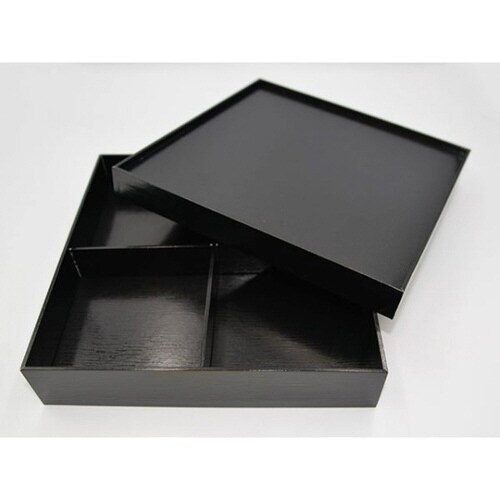 黒漆 貼箱 8寸 四ツ仕切