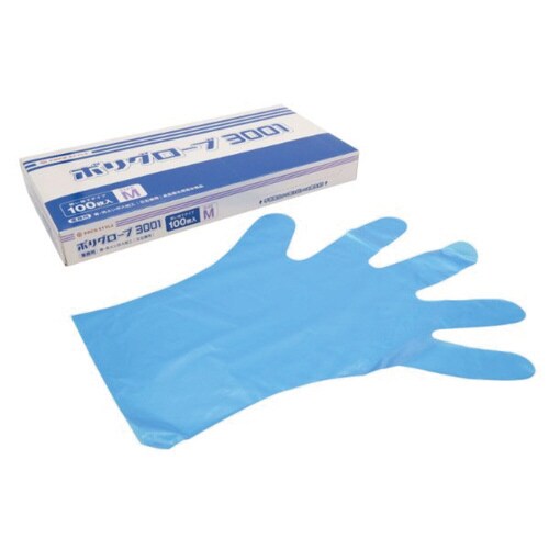 ポリグローブ3001箱入 青 M