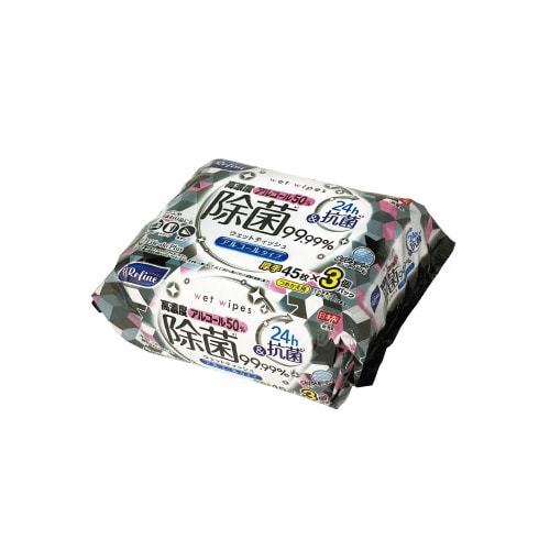高濃度アルコール50%除菌ウェット45枚×3P