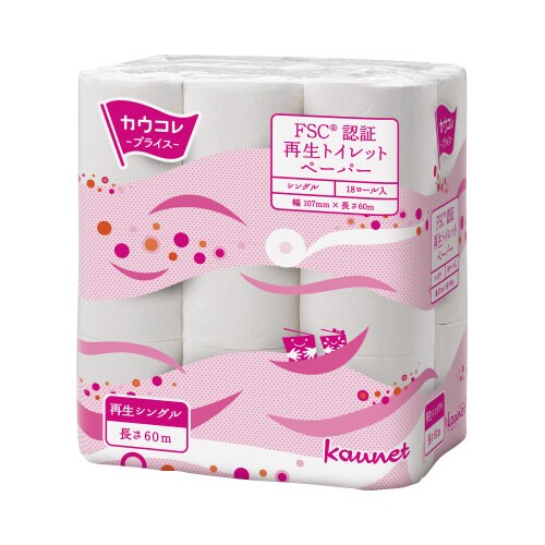 FSC再生トイレットペーパー S60m 1−4梱
