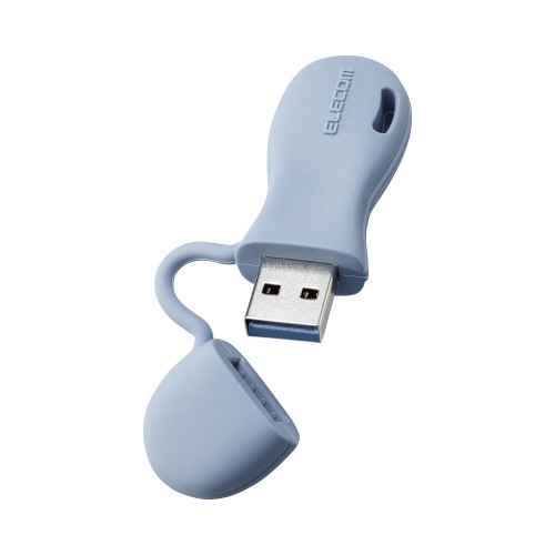 USBメモリ 32GB キャップ一体型式 ブルー