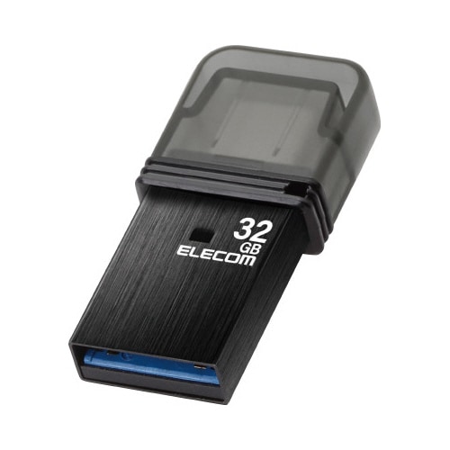 USBメモリ 32GB キャップ式 ブラック