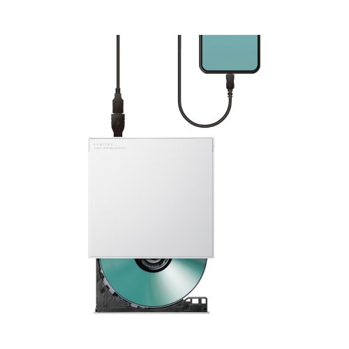 スマホ用CD録音ドライブ 有線接続 ホワイト