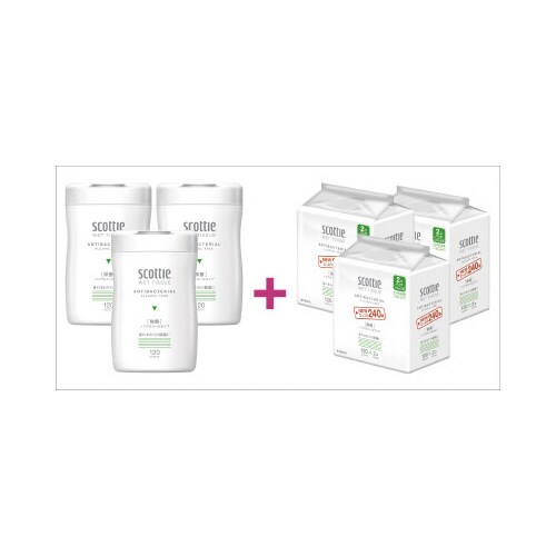 スコッティウェット除菌ノンアル 本体3本+詰替6P