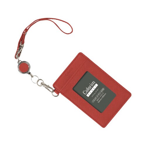 パス入れSリール付 カラリムパーキー レッド