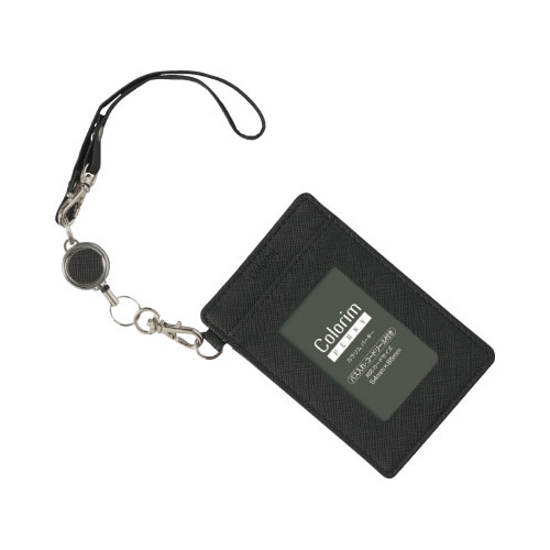 パス入れSリール付 カラリムパーキー ブラック