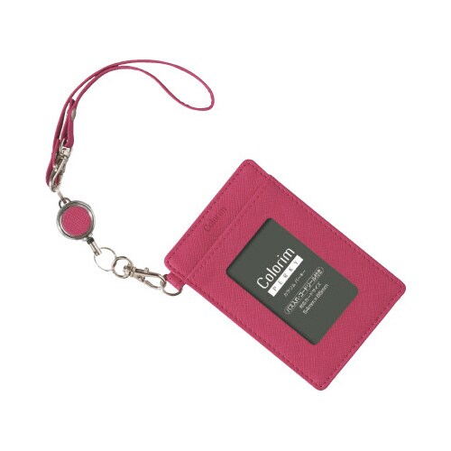 パス入れSリール付 カラリムパーキー ピンク